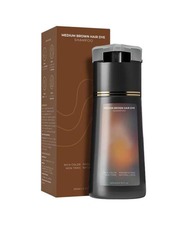 NHPY Medium Brown Hair Dye Shampoo for Gray HairInstant Hair Color Shampoo for Men and WomenBotanical Formulation No Hair Damage No Bleach Medium Brown