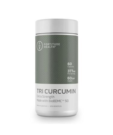 Tri Curcumin Extra Strength with BioBDMC 50 Anti-Inflammatory Support Joint Pain Relief & Immune Health 60 Potent Veggie Capsules by Fortitude Health