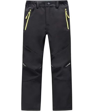 Yushow softshellhose children waterproof ski pants Feeded thermo pants young girls warm windproof winter snow pants outdoor pants hiking pants black 8 years
