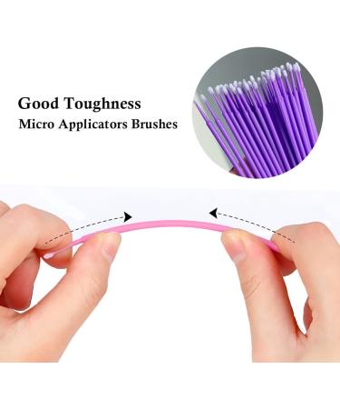 200pcs Disposable Micro Applicator Brushes for Eyelash Extension - Pink and Purple - Buy Online on GoSupps.com