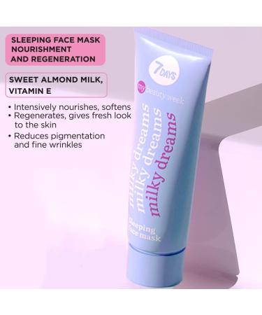  7Days 7DAYS Vitamin E Night Face Mask with Almond Oil and Jojoba | Hydrating Mask with Liftng Effect | Korean Care for All Skin Types 80ml - Buy Online on GoSupps.com