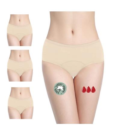 Noblood period underwear 2-3 tampons - washable - cotton - ecologically - menstruation - underwear for the period - period - periode briefs - absorbing - girls - XXS / 3XL Nude -Mohina -Pack XXS