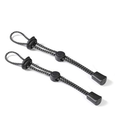 luzen 2Pcs Black Backpack Hiking Pole Ropes Adjustable Elastic Rope Lanyard Fixing Buckle Holder for Outdoor Hiking Walking Trekking Climbing Stick Pole Carry Tie Cord