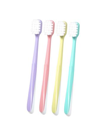 4 pieces of toothbrush set made of soft cotton soft toothbrush toothbrushes made of plastic oral toothbrush for body care teeth brushing toothbrush large head macaron women pp