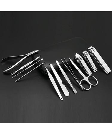 Manicure Kit Built in Nail File Personal Care Manicure Pedicure Set Portable Nail Clippers Family Use 12 Pieces Man Black Nail Clippers Kit - Buy Online on GoSupps.com