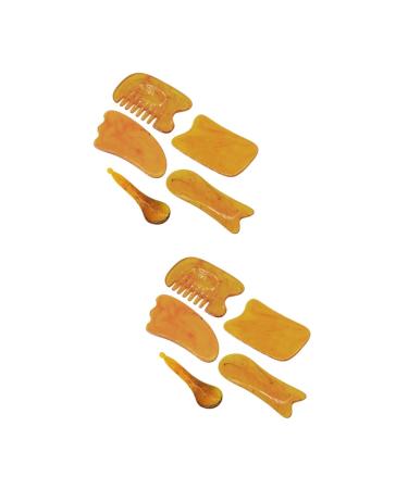 Minkissy 2 sets 5 pieces Harz Guasha Tool Ochsenhorn scraping massage tool guasha trigger device muscle cockroach guasha massage tools massage tools for eyes board power tiger neck