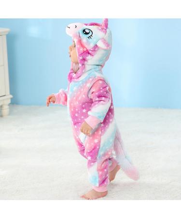 Baby Girls Toddler Hooded Fleece Sleepsuit Onesie | Pink Flannel Pyjamas Jumpsuit 12-18 Months - Buy Online on GoSupps.com