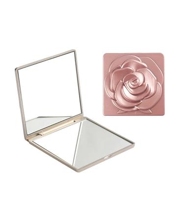 ccHuDE 2 Pcs Square Compact Folding Mirrors Vintage Rose Pocket Mirror Mini Double Sided Mirror Portable Travel Purse Mirror for Makeup