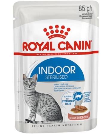Royal Canin Sterilised Indoor in Gravy Adult Cat Wet Pouches 85g (Pack of 12) Gravy 85 g (Pack of 12) - Buy Online on GoSupps.com
