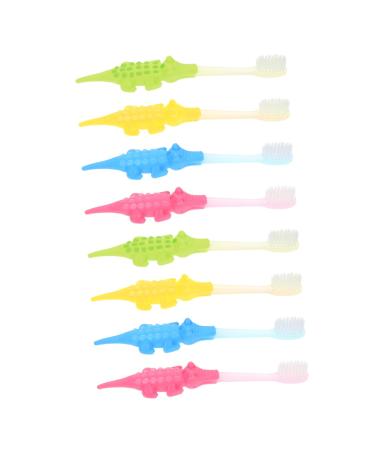 Ultechnovo 8st Small crocodile toothbrush Cartoon-teeth Clean brush crocodile toothbrush cleaning tools for baby teeth Easy to grasp to be grabbing dialect child handbook small animals pt