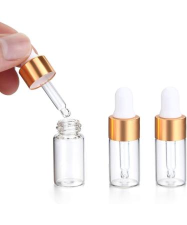 50 Pcs Mini Dropper Bottles Empty Glass Tincture Bottles with Golden Caps Perfume Sample Vials for Essential Oils&Body Oil&Liquids Traveling DIY Containers Included Pipette&Funnel (3ml) - Buy Online on GoSupps.com