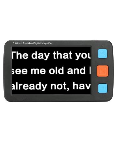 Portable Digital Magnifier 5 inch handheld digital magnifier portable reading aid with LED light 3X-42X amplification 17 color modes LCD monitor suitable for the elderly child poor vision reading