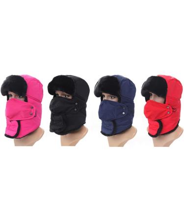 Winter Beanie Hats Earflap Women Men Chapka Hats with Fur Trim Winter Aviator Hat Hunting Cap Windproof Snow Lightweight Waterproof - Winter Outdoor Gifts - Buy Online on GoSupps.com