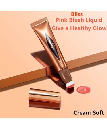 GoHo Liquid Blush Beauty Wand | Soft Cream Blush Stick with Cushion Applicator | Long-Lasting & Easy to Blend | Natural Dewy Finish | 01# Bliss Pink - Buy Online on GoSupps.com