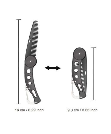 JinZeFa Stainless Steel Folding Beard Comb - Portable Anti Static Comb for Men's Mustache Styling - Buy Online on GoSupps.com