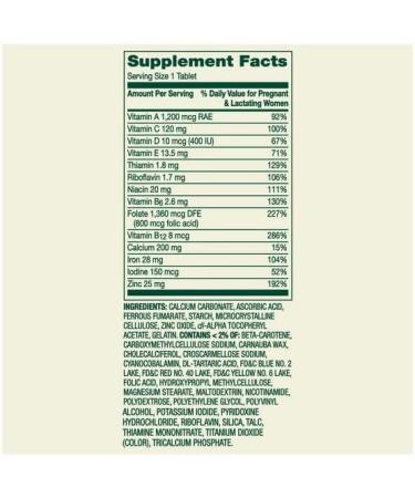 4 TOP CARE Prenatal Multivitamin/Multimineral for Pregnant and Nursing Women Dietary Supplement Tablets 100 Count - Buy Online on GoSupps.com