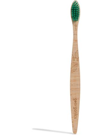 Buy GEORGANICS Natural Beech Bristles Toothbrush - Medium Green | Eco-Friendly Sustainable Oral Care | International Shipping Available - Buy Online on GoSupps.com