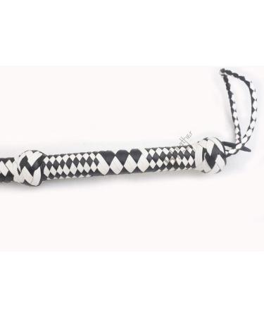 Genuine Cow Hide Leather Bullwhip 10ft 12 Plait - Black & White - Buy Online on GoSupps.com