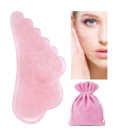 Gua Sha Massage Tool for Scraping Facial and Body Skin Massage made of Rose Quartz Stone for Acupressure Scrapper Gua Sha Facial Tools (wing)