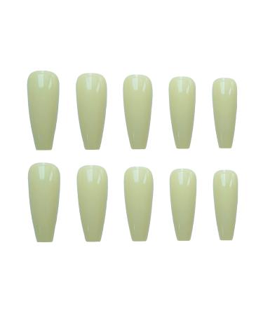 Chtom Ni a 321-long Balleri Green Fake Finger Slices Wearing a Nail Sticker 1 Piece 1 Tablet Sticker 24 Pieces