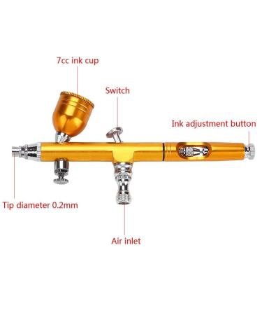 0.2mm Oxygen Spray Gun for Professional Airbrush Kit - Gold | Facial Moisturizing & Pore Cleansing Tool - Buy Online on GoSupps.com