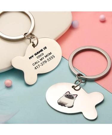Personalized Engraved Cat Collar - Custom Stainless Steel ID Tag for 10 Cats | Call My Mom Cat - 3 - Buy Online on GoSupps.com