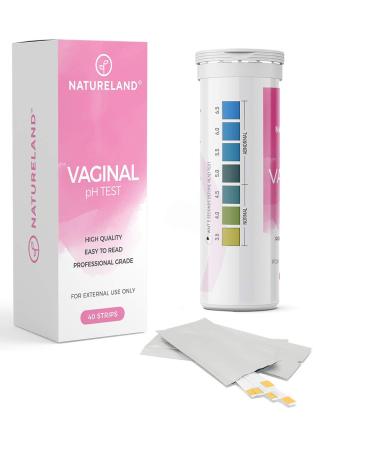 Natureland Vaginal Health pH Test Strips, Feminine pH Test, Value Pack | Monitor Vaginal Intimate Health & Prevent Infection | Accurate Acidity & Alkalinity Balance (40 Strips) 40 Count (Pack of 1)
