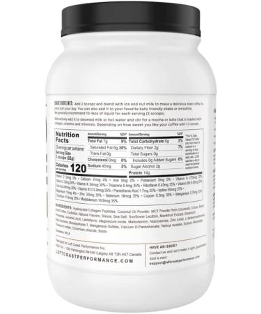 2lb Keto Breakfast Shake Meal Replacement - Iced Coffee Protein Powder with Collagen - High Fat, Low Carb, Sugar Free - Buy Online on GoSupps.com