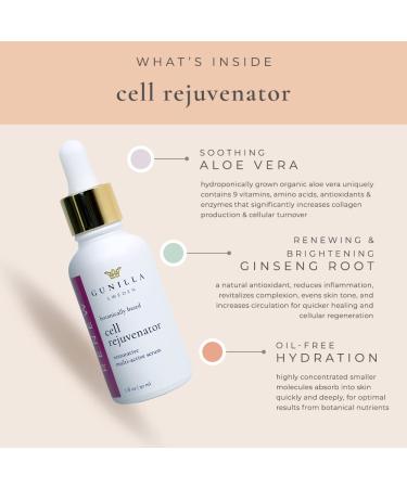 Cell Rejuvenator Serum | Anti-Aging Hydrating Facial Serum with Organic Aloe Vera, Collagen & Vitamin C - 1 oz - Buy Online on GoSupps.com
