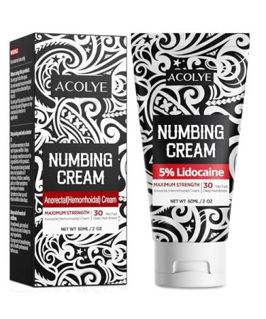 Numbing Cream Maximum Strength : 5% Lidocaine Topical Anesthetic - Extra Strength 5X Numbing with Menthol Arnica and Emu Oi 2oz/ 60g 2 Fl Oz