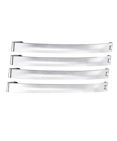 Mytoptrendz 4 PCS 3.5" 9cm Long Slim French Style Metal Hair Clips Slide Barrettes No Slip Hair Pins Hair Girls Women Thick Accessories for Women and Girls (Silver) 9cm Silver