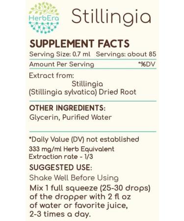 Stillingia B60 Alcohol-Free Herbal Extract Tincture - Natural Stillingia (Stillingia sylvatica) Dried Root Drops | 2 fl oz | International Shipping Available - Buy Online on GoSupps.com
