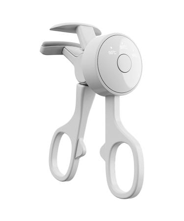 Heated Eyelash Curler 2024 New Electric Eyelash Curler 230mAh Rechargeable Wide Angle Heated Lash Curler with 3 Heating Long Lasting Eyelash Curler Heated for Travel White