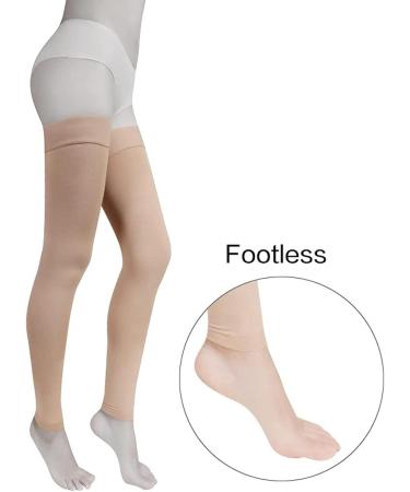 Nezih Winter Socks - Soft Compression Stockings for Varicose Veins | Thigh High 34-46 mmHg | Footless & Over the Knee | 5XL Brown | Men & Women - Buy Online on GoSupps.com
