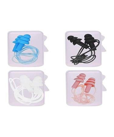 4 pairs of silicone earplugs soft waterproof earplugs reusable for reducing the color tree shape for sleeping swimming swimming and traveling (random color)