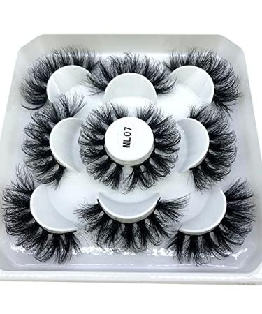 HBZGTLAD 5 Pairs 25mm 3D Mink Lashes Bulk with Custom Box - Natural Wispy False Eyelashes (ML-07) - Buy Online on GoSupps.com