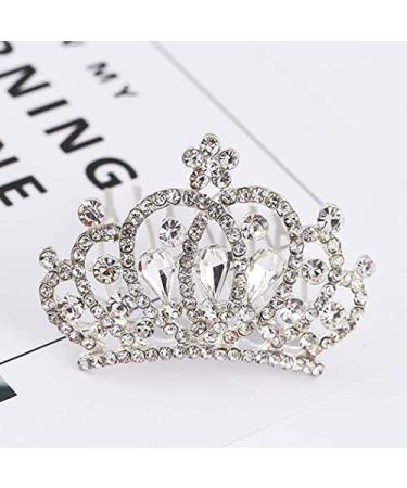 Kilshye Princess Small Tiara Combs Princess Girls Crown Comb Crystal Costume Tiaras Hair Accessories for Kids Silver - Buy Online on GoSupps.com