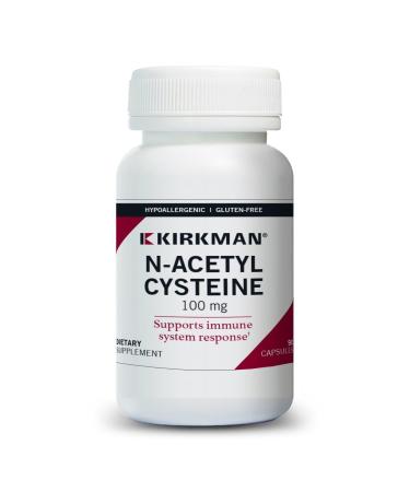 Kirkman NAC Supplement N-Acetyl Cysteine 100mg 90 Vegetarian Capsules Immune Support Supplement Antioxidant Promotes Glutathione Production Hypoallergenic Gluten & Casein Free