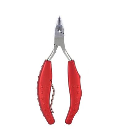 Professional Toenail Clippers Stainless Steel Ingrown or Thick Toe Nail Clippers Treatment Nail Clipper Heavy Duty Soft Grip Nail Cutter Fingernail Toenail Clipper Pedicure Tool(Red)