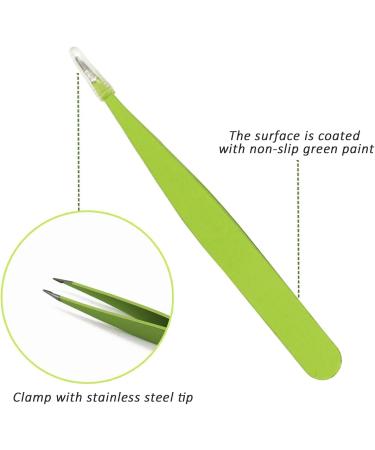 bxd Eyebrow Tweezers Set (3 Pieces) - Stainless Steel Precision Tools for Eyebrows, Beards, Ingrown Hairs, Blackheads, and Tick Removal - Green - Buy Online on GoSupps.com