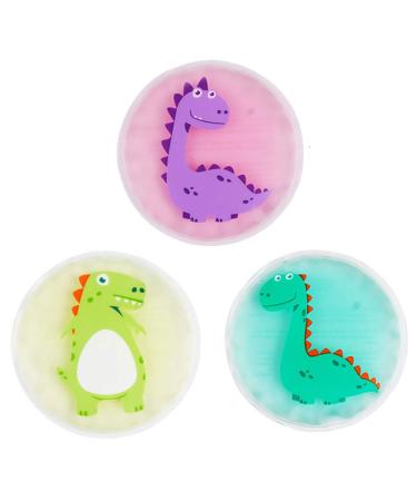 Hilph Kid Ice Pack for Boo Boos, 3 Boo Boo Ice Pack Reusable Toddler Ice Pack Gel Cold Pack Baby Ice Pack for Kids Injuries, Kids Fever, Swelling, Bruise, Wisdom Teeth - 4.52" A-3 Dinosaurs