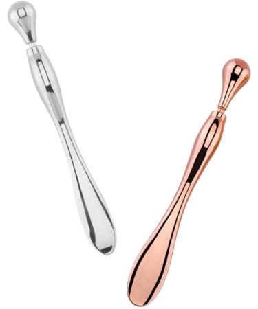 Milist 1st Massage Eye Cream Massager Applicator & Mini Makeup Spatula - Compact Silver Tool for Flawless Eye Care - Buy Online on GoSupps.com