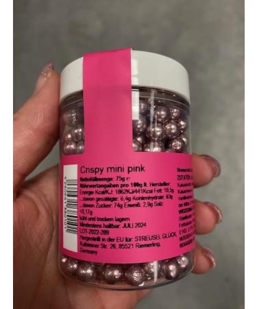 Strussel Happiness Chocolate Balls - Crispy Mini Pink Metallic 150g | Pearl Chocolate Sprinkles for Birthday Cakes Cupcakes & Cake Pops - Buy Online on GoSupps.com