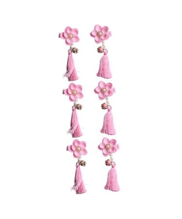 3 Pairs tassel hair accessories chinese flower hair clips chinese hairpin traditional chinese hair clips Costume Classic Hair Clip Long Tassel Barrette tassel clip child crystal