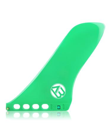 AQUBONA 9'' Surf & SUP Fin Single Center Water Fin Free No Tool Fin Screw Stand up Paddleboard Fin for Longboard Surfboard S-green1