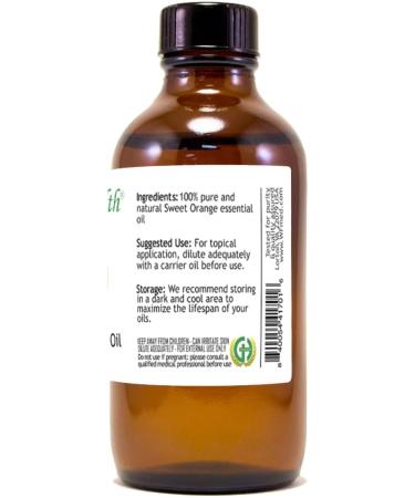 GreenHealth Sweet Orange Essential Oil - 100% Pure & Undiluted - 4 fl oz Amber Glass Bottle - Refreshing Citrus Aroma for Aromatherapy, Diffusers & DIY Uses - Buy Online on GoSupps.com