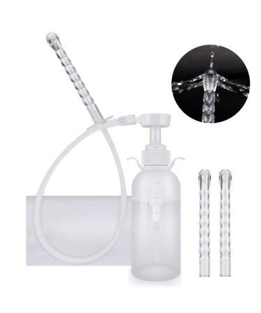 Reusable Vaginal Cleansing System 300ml Vaginal Cleanser Vaginal Douche for Women Anal Douche Manual Pressure Enemas for Douche Vagina Cleaning Kit with 3 Nozzle Tips Suitable for Men and Women 300ml Transparent