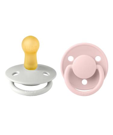 BIBS Pacifiers - De Lux Collection | BPA-Free Baby Pacifier | Made in Denmark | Set of 2 Blossom/Haze Color Premium Soothers | Size 6-18 Months - Buy Online on GoSupps.com