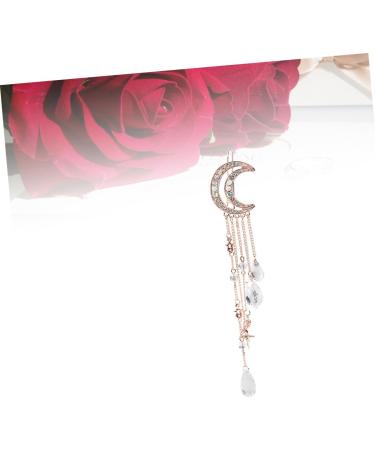 minkissy Wedding girl headpiece wedding barrette tassel hair pin bridal hairpin bead tassel barrette crystal charms hair clip tassel drop hairpin wedding headdress pendant moon Crystal - Buy Online on GoSupps.com