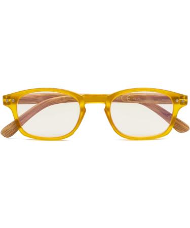 Eyekeper Bamboo-Look Temple UV Protection Reading Glasses | Anti-Reflective +1.5 Yellow Tinted Frames - Buy Online on GoSupps.com